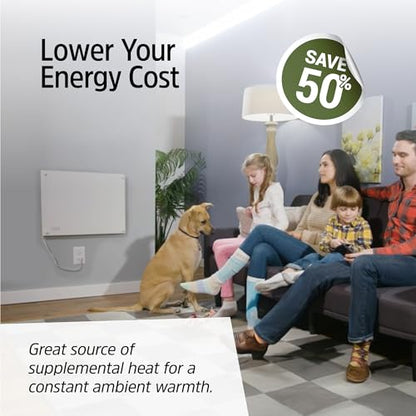 EconoHome Convection Wall Heater with Thermostat - 250W Electric Wall Mounted Space Heater Panel - Updated Model, 120V - Heats Rooms up to 120 Sq Ft - size: 250W