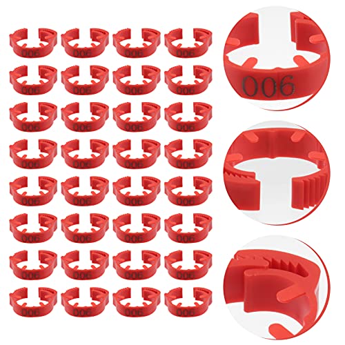 100 Pack Poultry Leg Bands - Durable Numbered Chicken and Duck Identification Rings for Easy Breed Management(Red,3 Packs) - color: Red, size: 3 packs