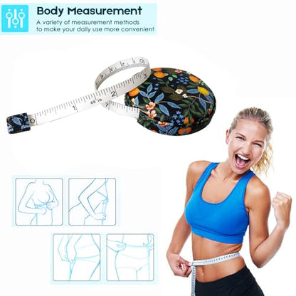 Tape Measure Measuring Tape for Body Tailor Cloth Fabric Sewing Knitting Craft Weight Loss Measurements Retractable 60-inch 1.5 Meter Push Button Dual Sided Tape Measure - color: Black AAA