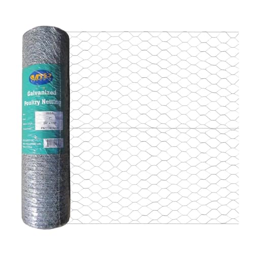 20GA Galvanized Hexagonal Poultry Netting Chicken Wire 24 inches x 150 feet x 1 inch Mesh - size: 24"x150'