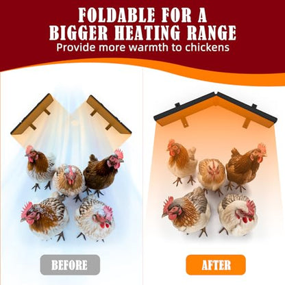Chicken Coop Heater for Winter with Remote APP Control, 30''x12'' Large Foldable Chicken Heaters Warmer Inside Coop with Adjustable Timer Temp, 180W Safe Flat Panel Radiant Heater for Chickens Coops - color: Black 2G-APP