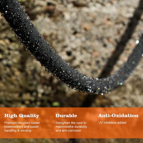 Soaker Hose 25 FT for Garden 1/2" Diameter Irrigation Hose Save 70% of Water Solid Brass Interface Eminently Suitable for Lawn and Garden Beds Cover - size: Brass 25FT