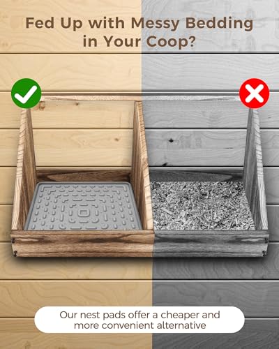 Washable & Reusable Nesting Pads for Chicken Coop - 4Pcs Chicken Nest Mats - Durable 12"x 12" Plastic Nest Box Pads for Egg Laying Hens (Soft, Easy Clean, Premium) - color: Gray-4pcs