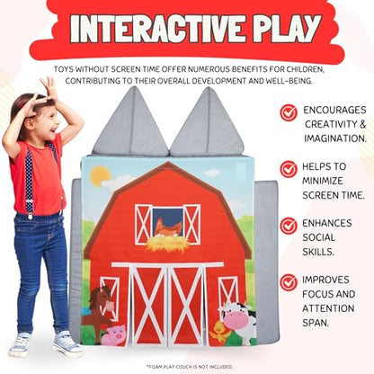 Couch Swag Play Panel for Childrens Foam Sofa Kids Couch (Barn) - style: Farm