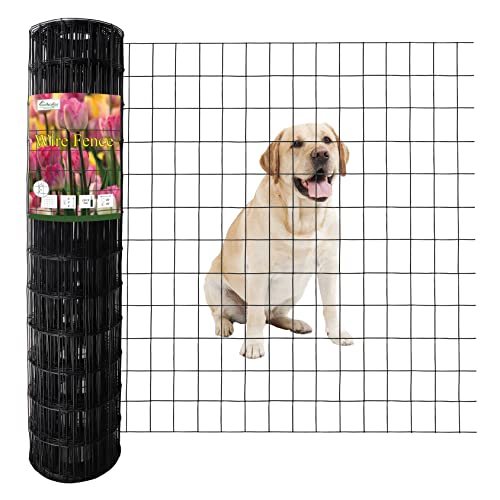 FOREHOGAR Black PVC Coated Welded Wire Fence 36 Inch x 50 Foot, 2 Inch x 3 Inch 16GA, Garden Border Fencing Roll Vinyl Coating Metal Wire Mesh for Yard Vegetable Plant Protection Poultry Netting - color: Black, size: 2''x3'' 16GA 36''x50'
