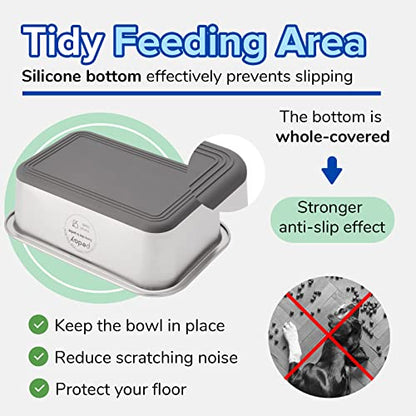 PEDAY 1.2 Gallon Large Dog Water Bowl, 18/8 Human Grade Stainless Steel - Silver Nonslip - color: Silver, Nonsilp, size: 1.2 gallon