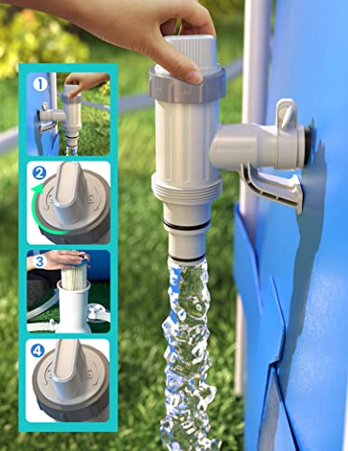 【PATENTED】MASCARRY Above Ground Swimming Pool Hose Adapter with Plunger Valve and Pipe Holder - Replacement Parts for Pool Pump System (2 PACK) - style: 2 PACK