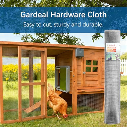 Gardeal 19 Gauge 1/2 Inch Hardware Cloth - Double Hot-Dipped Galvanized After Welding Steel Mesh - Duty Rust Proof Fencing for Gardens, Poultry Animal Netting Cage Screen (48inx1200in) - size: 48inx1200in