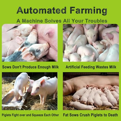 Piglet Feeding Station, Automatic Milk Feeder with 10 Nipples, Stainless Steel Cover and Valve, Ideal Livestock Milk Feeder for Piglets - size: 14Nipples