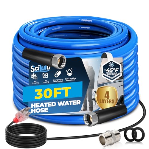 30ft Heated Water Hose for RV, Freeze Protection to -45°F, Lead-Free & BPA-Free, Safe Hose for Campers, Gardening, Livestock, Home Use - size: 30ft
