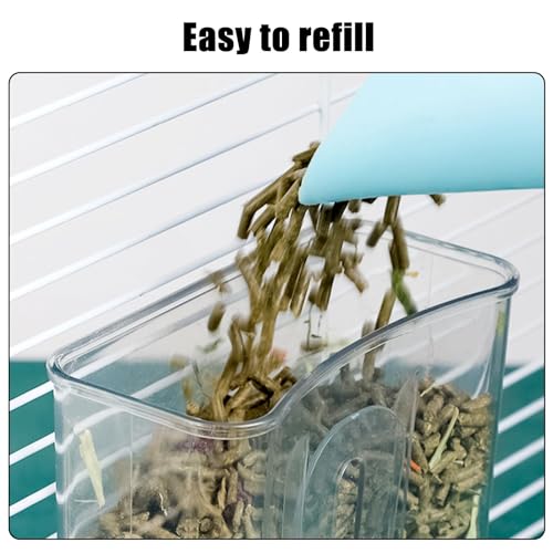 Hanging Automatic Food Dispenser, 27oz Large Capacity Hanging Pet Cage Feeder for Rabbit Bird Chinchilla Hedgehog Guinea Pig Ferret Kitty Puppy (Blue) - color: Blue