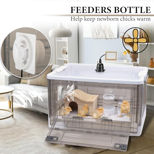 Chick Brooder,Fan Ventilation Circulation Design,Brooder Box for Chicks,Brooder Heater Warms up to 25 Chicks (23″x17″x14″) - size: 23″x17″x14″