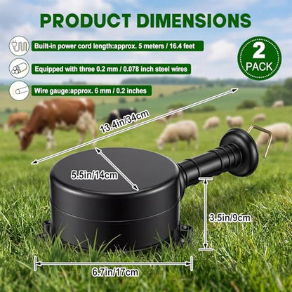 Moxweyeni 2 Set Electric Fence Gate Handle Kit, Retractable Insulated Reusable Electric Fence Handle Built in 5m Energizing Rope for Farm Ranch Livestock Electric-Fencing Gate Connector
