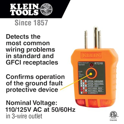 Klein Tools 80077 Voltage Test Kit, Electronic AC/DC Tester, GFCI Outlet Tester and Non-Contact Test Pen, 3-Piece