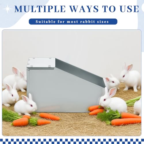 Maxcheck 2 Pcs Galvanized Metal Rabbit Nesting Box Bunny Small Animal Nest with Removable Acrylic Floor Durable Easy to Clean for Indoor Outdoor Use Rabbit Supplies(14.5 * 8.5 * 8 Inch) - size: 14.5"L x 8.5"W x 8"H