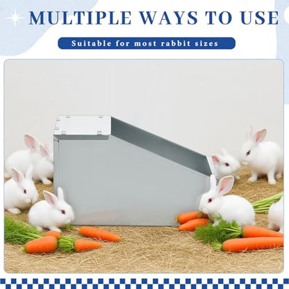 Maxcheck 2 Pcs Galvanized Metal Rabbit Nesting Box Bunny Small Animal Nest with Removable Acrylic Floor Durable Easy to Clean for Indoor Outdoor Use Rabbit Supplies(14.5 * 8.5 * 8 Inch) - size: 14.5"L x 8.5"W x 8"H