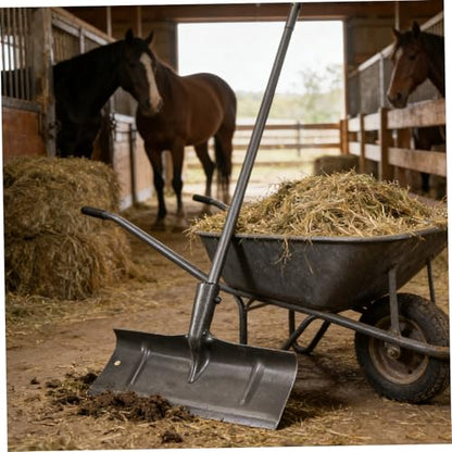 Mikikit Manual Livestock Waste Scraper and Poultry Manure Rake for Chicken Coop Cleaning, 40cm Stall Scraper Shovel for Barn and Livestock Cage Manure Removal