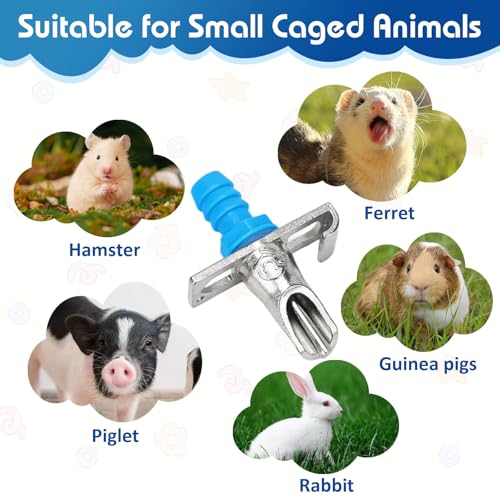 Automatic Rabbit Nipple Drinker Kit, 12 Sets No-Leak Water Nipples with 19FT Hose & Installation Tools, Steel & ABS Bite-Proof Watering System for Rabbits, Poultry, Chinchillas & Small Caged Animals