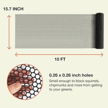 Maporch Plastic Chicken Wire Fencing for Pet Protection - 15.7" x 10ft, HDPE White Chicken Wire - Garden Fence Animal Barrier for Dogs, Cats and Rabbits (2-Pack) | 15.7" x 10ft - HDPE Home and Garden Netting - UV Resistant - Customizable Balcony Barrier f