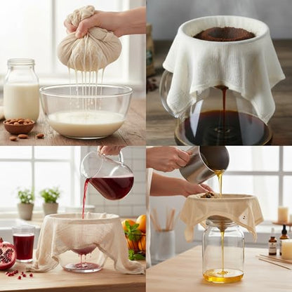 Cheesecloth for Straining, Organic Cheese Cloth, Fine Mesh Nut Milk Cloth, Unbleached Cotton Cheese Cloth for Yogurt, Cheese Making, Bread Baking, Juicing, Cooking, Grade 90 (36 x 36 Inch) - 2 Pack - size: Cheese Cloth Grade 90 (2 Pack)