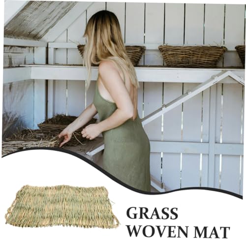 Yardwe Hen Nesting Pad Durable Straw Mat for Chicken Coop Washable Nest Box Liner for Egg Laying for Chickens Rabbits and Pets