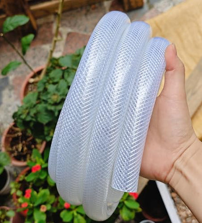 3/4" ID x 1" OD - 50Ft High Pressure Braided Clear PVC Vinyl Tubing Flexible Tube Heavy Duty Reinforced Hose Tubing - size: 50 ft, style: 3/4" ID x 1" OD