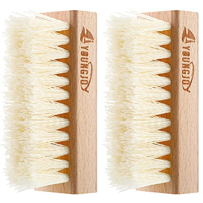 YoungJoy Sneaker Cleaning Brush Shoes Shine Dauber Nylon/Horsehair/Boar Cleaner Brushes Crepe Applicators(Beige PP Bristle) - style: Beige Pp Bristle