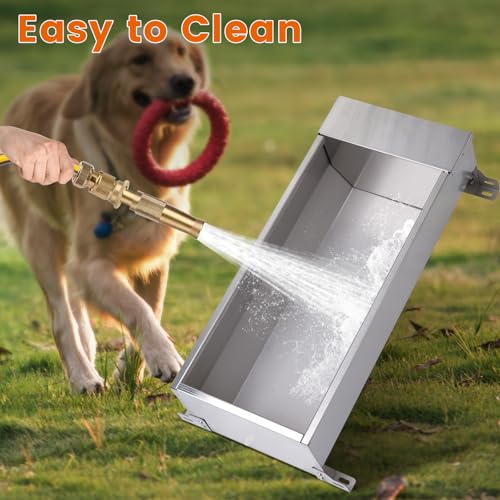 Automatic Large Dog Water Bowl Dispenser Outdoor Stainless Steel Automatic Livestock Water Trough Large Capacity Auto Fill Dog Waterer with Float Valve, for Chicken Geese Duck Goat Pig - size: 2 Gal