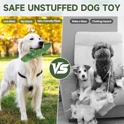 Mihachi No Stuffing Crinkle Dog Toys, 2-in-1 Holds Water Bottles - Cruncher with Puncture Resistant Squeaker, Dog Squeak Toys Plush Dogs Chew Toy for Puppy Small Medium Large Breed Chewer, Crocodile - color: Crocodile