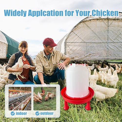 All in One Heated Chicken Waterer Heated Poultry Fountain with Leg Support Constant Temperature Heated Poultry Waterer for Winter Chicken Coop Accessories (3L)