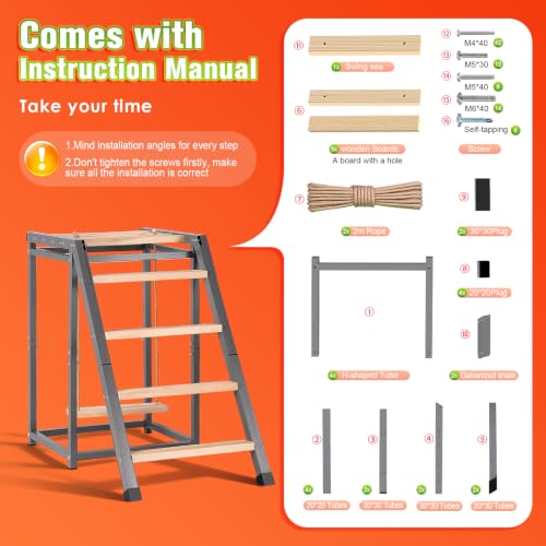 Chicken Coop Perch with Swing & Ladder for 6 to 10 Chickens