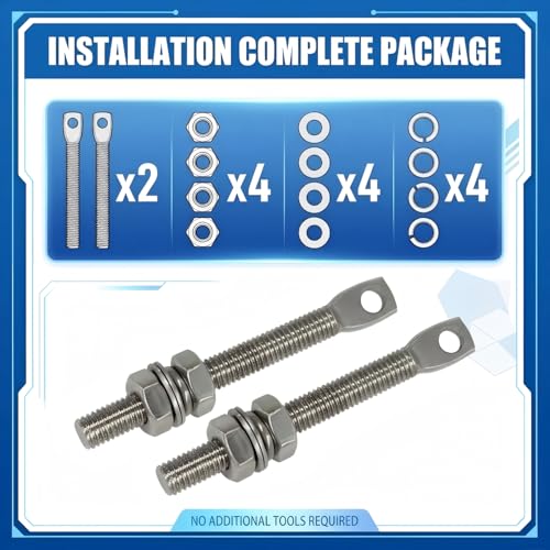 Automatic Gate Opener Tie Rod Chain Connection Hardware,Sliding Gate Roller Chain Bolt Tensioner Compatible with ANSI #40#41#428, 2Pcs (Flat & Standard) - size: M8*80mm(Flat & Standard)