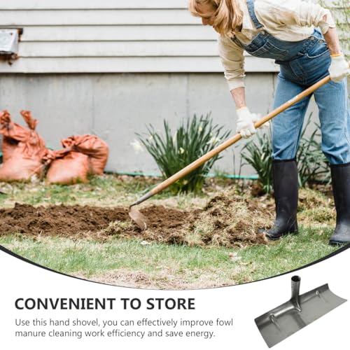 balacoo Manure Rake Head 15.35 in Iron Manure Spade for Poultry Coop Cleaning Manual Cleaning Tool for Fowl Waste Barn Walls and Floors Lightweight Portable