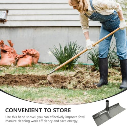 balacoo Manure Rake Head 15.35 in Iron Manure Spade for Poultry Coop Cleaning Manual Cleaning Tool for Fowl Waste Barn Walls and Floors Lightweight Portable