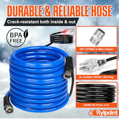 15FT Heated Water Hose for RV,Heated Drinking Water Hose,Lead and BPA Free,1/2"Inner Diameter,Temperatures Down to -47°F,Rv Accessories for Campers, Livestock, Agriculture - size: 15FT
