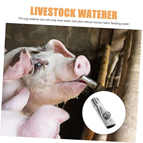 5pcs Automatic Stainless Steel Pig Waterer Piglets Drinking Tools Efficient Nipple Drinkers Leak Design for Livestock Easy Maintenance and Water Conservation