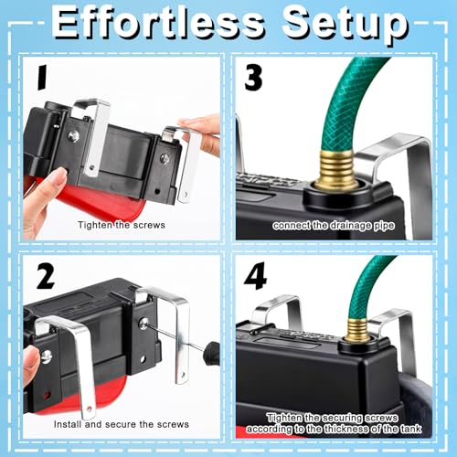 Lounsweer 4 Pack Water Trough Float Valve for Stock Tank Water Tank Float Valve Controlled, Monitors Level Adjustable Automatic for Livestock Cattle Goat Horse Swimming Pool Pond Farm