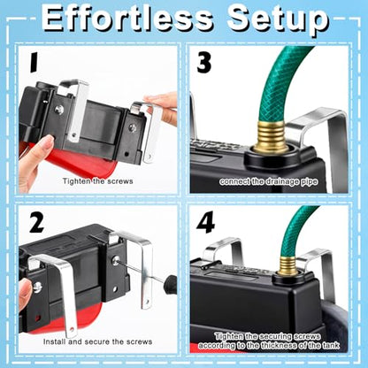 Lounsweer 4 Pack Water Trough Float Valve for Stock Tank Water Tank Float Valve Controlled, Monitors Level Adjustable Automatic for Livestock Cattle Goat Horse Swimming Pool Pond Farm