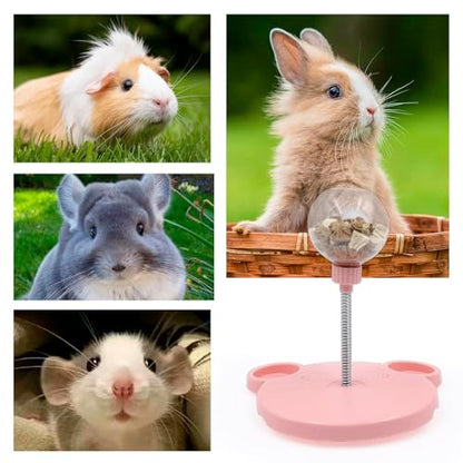 Small Animal Treat Dispenser, Guinea Pig Enrichment Toys with Spring and Base, Foraging Feeding Toys for Rabbit, Guinea Pig, Chinchilla, Rat and Other Small Animals