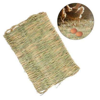 Yardwe Hen Nesting Pad Durable Straw Mat for Chicken Coop Washable Nest Box Liner for Egg Laying for Chickens Rabbits and Pets