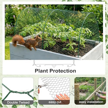 Chicken Wire for Floral Arrangements 15.7 x 157 in, Green PVC Coated Hexagonal Netting, Rust-Proof Garden Fence for DIY Crafts & Plant Protection, Ideal for Florists, Crafters & Gardeners