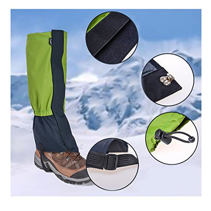 TRENDBOX Unisex Waterproof Snowproof Snow Legging Leg Cover Wraps Gaiters for Climbing Hunting Hiking - color: Dark Green