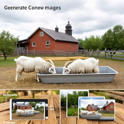 2-in-1 Animal Feeding & Watering Trough for Sheep, Goats, Cattle - Heavy Duty, Easy to Clean, Portable Livestock Feeder and Waterer Tub for Pasture, Barn, Ranch(Cattle 75in/190cm) - size: Cattle 75in/190cm