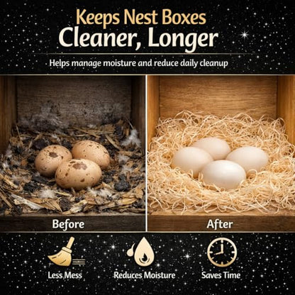 NestNova™ Aspen Nesting Pads for Chickens – 10 Pack 13x13 Excelsior Liners | USA-Grown Aspen, Cleaner Eggs, Kraft-Backed Coop Bedding for Laying Hens - 10 Pads - size: 10 Pads (1 Pack)