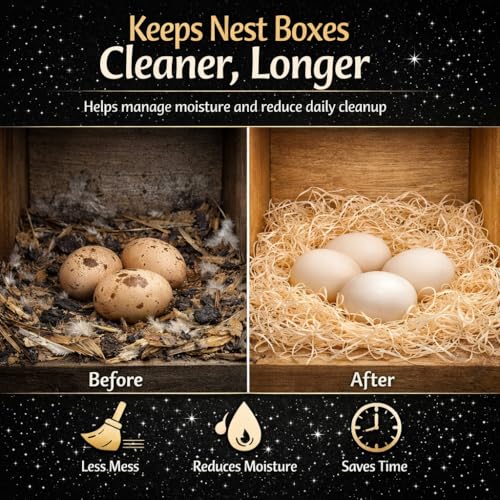 NestNova™ Aspen Nesting Pads for Chickens – 10 Pack 13x13 Excelsior Liners | USA-Grown Aspen, Cleaner Eggs, Kraft-Backed Coop Bedding for Laying Hens - 30 Pads - size: 30 Pads (3 Packs)