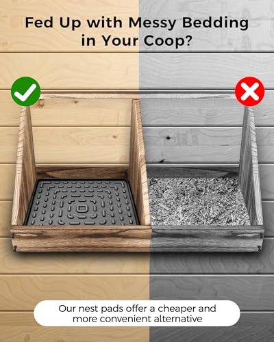 Washable & Reusable Nesting Pads for Chicken Coop - 4Pcs Chicken Nest Mats - Durable 12"x 12" Plastic Nest Box Pads for Egg Laying Hens (Soft, Easy Clean, Premium) - color: Black-4pcs