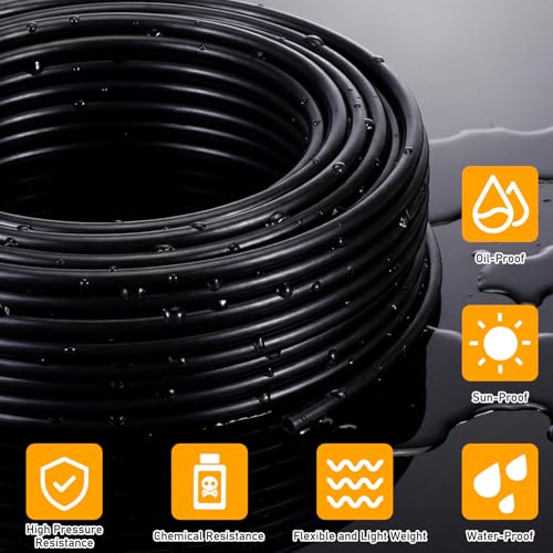 Pangda 1/2''od 32.8ft Air Line Brake Hose Pneumatic Nylon Tube Black PA12 20 MeterTubing System Fluid Transfer Conveying Compressed Lubricants Hydraulic Water Chemical Solutions - size: 1/2''od 32.8ft