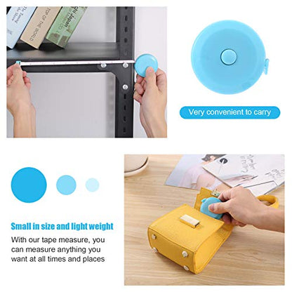 Tape Measure Retractable, Fabric Measuring Tape, 60 Inch Small Sewing Tailor Soft Ruler for Craft Nursing Clothing Medical Travel(3 Pack/Sky Blue) - color: Sky Blue