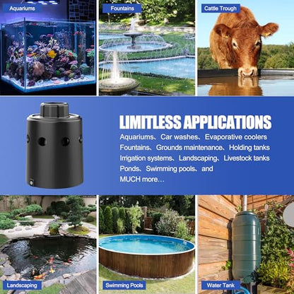 Float Valve For Water Tank Designed for Water Level Control, Auto Filling&Shut Off, Durable Nylon Resin Water Trough Float Valve for Livestock tank,Stock Tank,Aquariums etc Black 1pc - style: Black 1pc