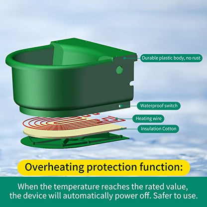 Automatic Heated Horse Waterer Bowl, 4L Large Capacity Farm Heated Water Bowl Constant Temperature Dispenser with Float Control for Pet Dog Goat Chicken and Other Animals,Outdoor Thermal-Bowl